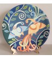 Handmade plate peacocks