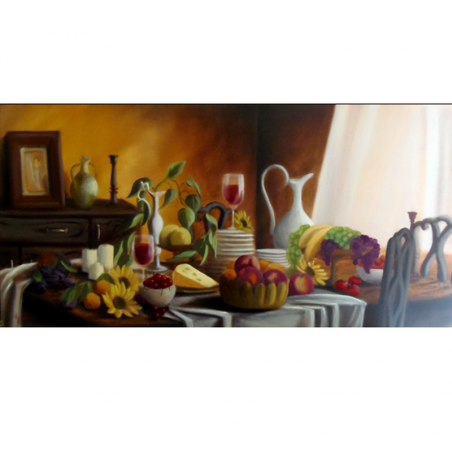 After meal - painting by Angeliki - 80x40 cm
