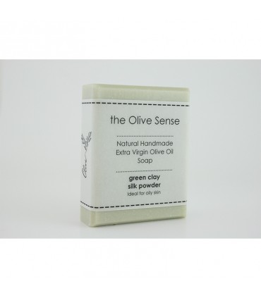TheOliveSense Handmade Soap - Green Clay & Silk, 50g