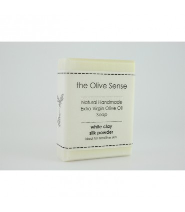 TheOliveSense Handmade Soap - White Clay & Silk, 50g