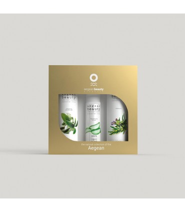 Aegean Beauty "Men's Care Kit" & gift moisturizing cream 100% organic aloe vera