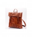 Flat leather backpack
