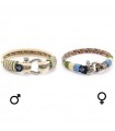 Set of 2 Maritime partner bracelets, made of sail rope, colorful