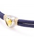 Constantin Maritime Bracelet made of Sail Rope, Blue Marine with Swarovski