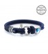 Constantin Maritime bracelet made of Sail Rope, Blue Marine with Swarovski