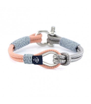 Maritime bracelet made of Sail Rope, Pink/Grey
